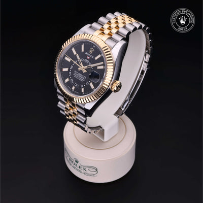 Rolex Certified Pre-owned Sky-Dweller M326933-0005 front on black background