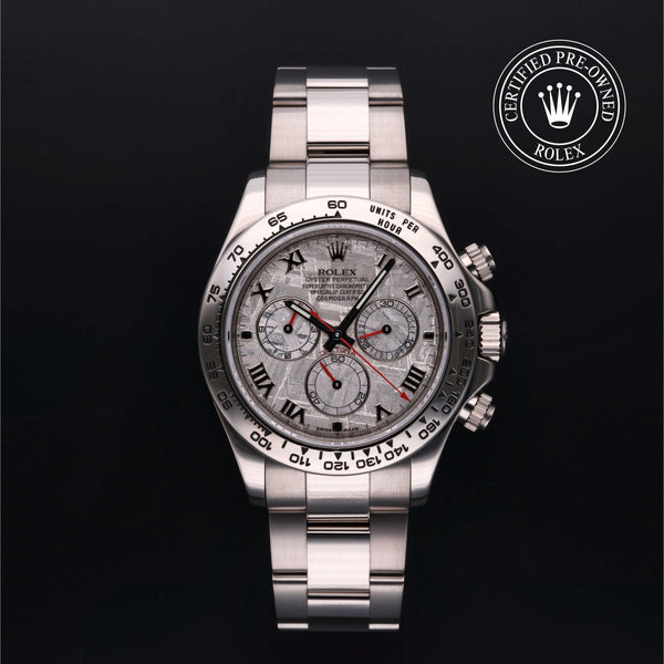 Rolex Certified Pre-owned Daytona M116509-0056 front on black background