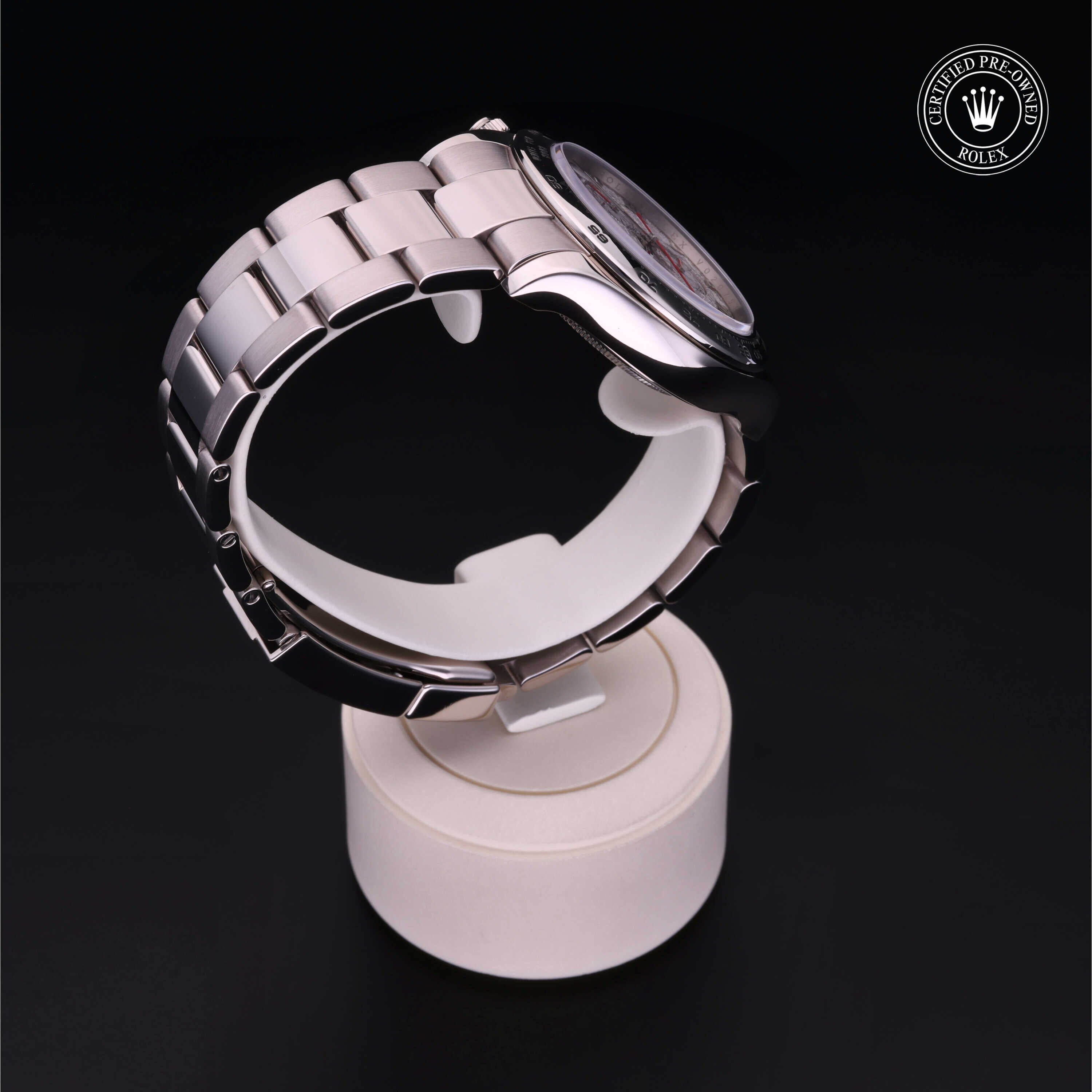 Rolex Certified Pre-owned Daytona M116509-0056 front on black background