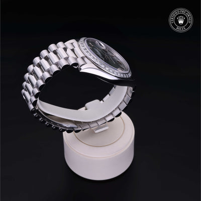 Rolex Certified Pre-owned Day-date M228396TBR-0020 front on black background