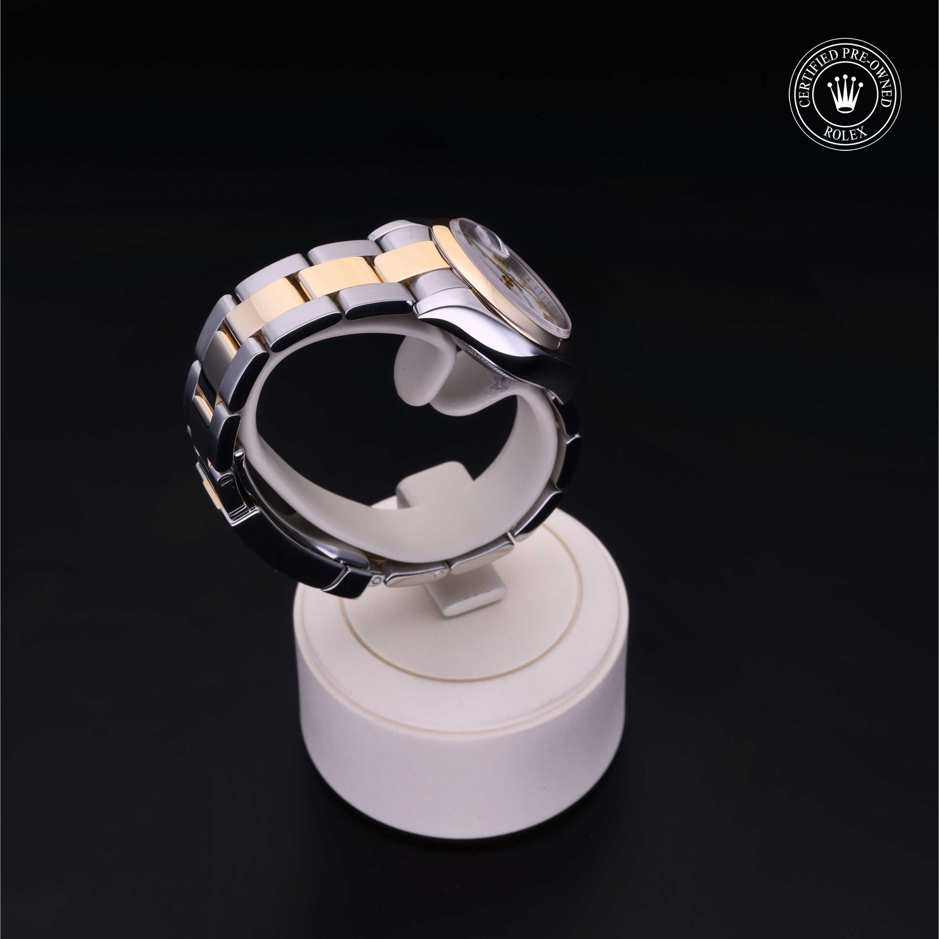 Rolex Certified Pre-owned Lady Datejust M179163-0141 front on black background