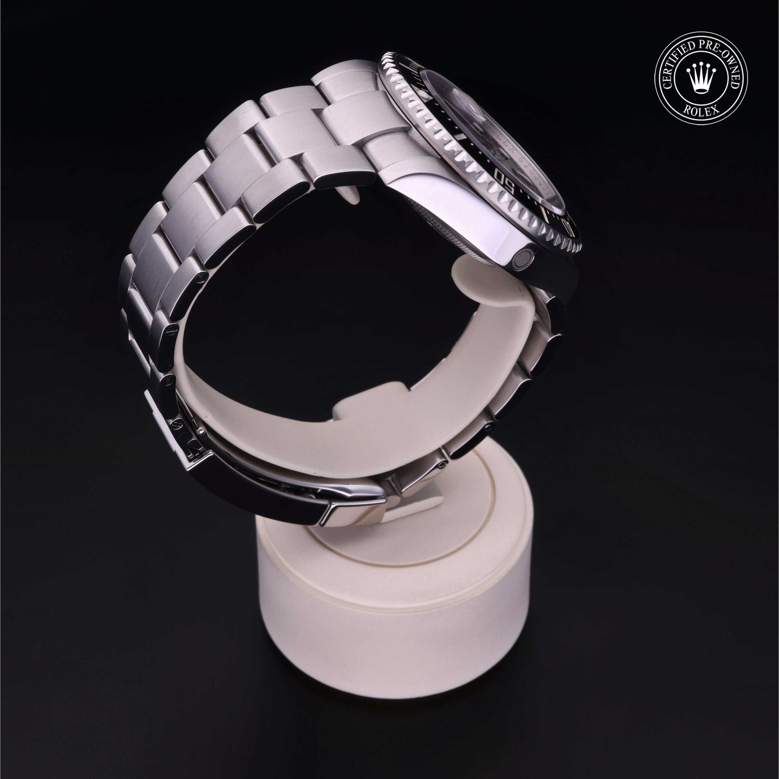 Rolex Certified Pre-owned Sea-Dweller M126600-0001 front on black background