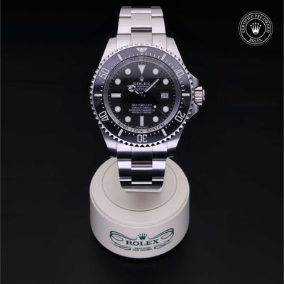 Rolex Certified Pre-owned Sea-Dweller M116660-0001 front on black background