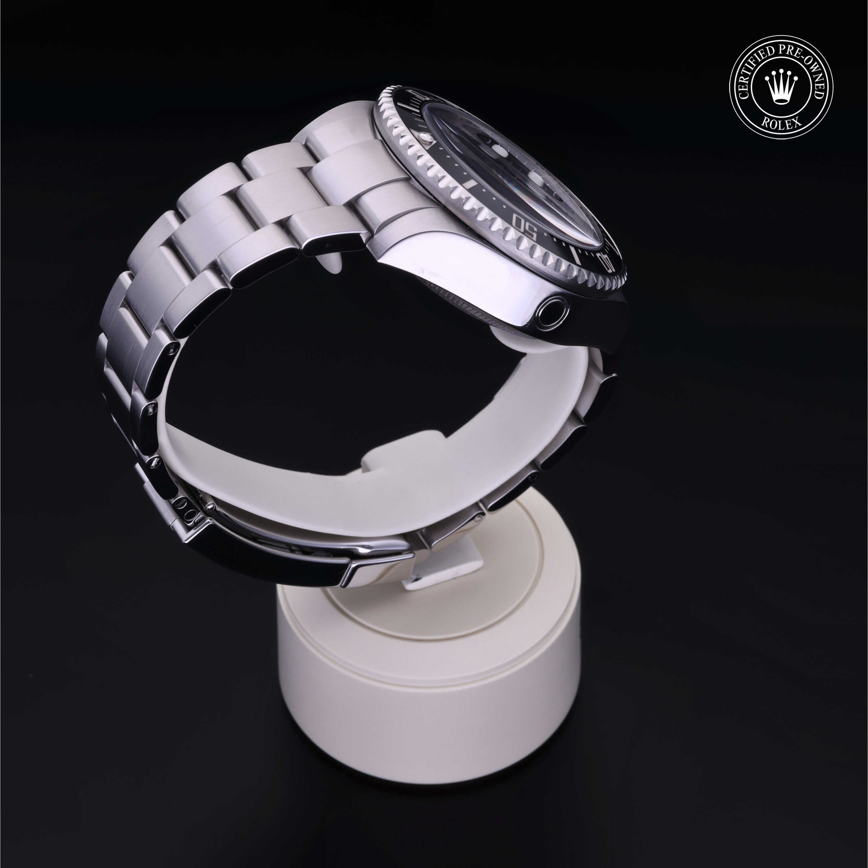 Rolex Certified Pre-owned Sea-Dweller M116660-0001 front on black background