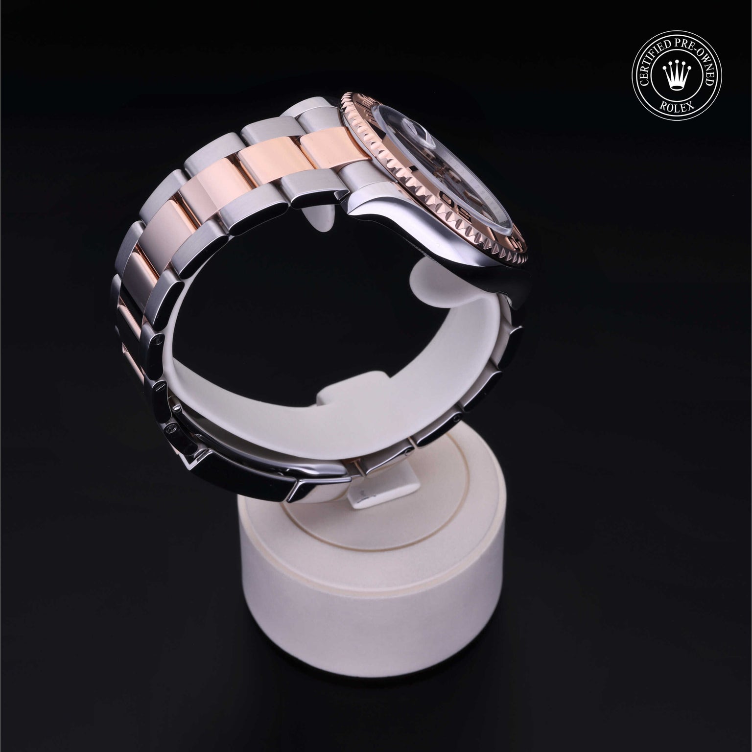 Rolex Certified Pre-owned Yacht-Master M116621-0001 front on black background