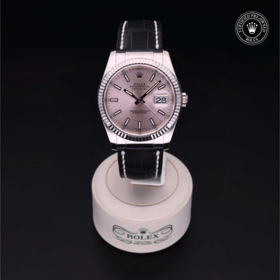 Rolex Certified Pre-owned Datejust M116139-0033 front on black background