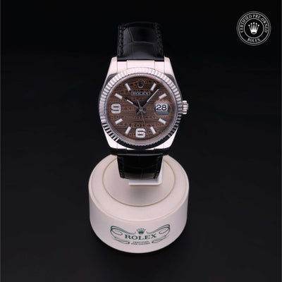 Rolex Certified Pre-owned Datejust M116139-0164 front on black background