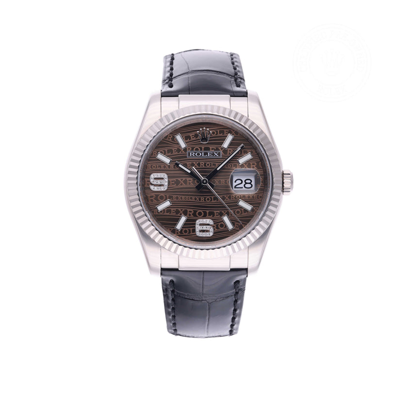 Rolex Certified Pre-owned Datejust M116139-0164 front on white background