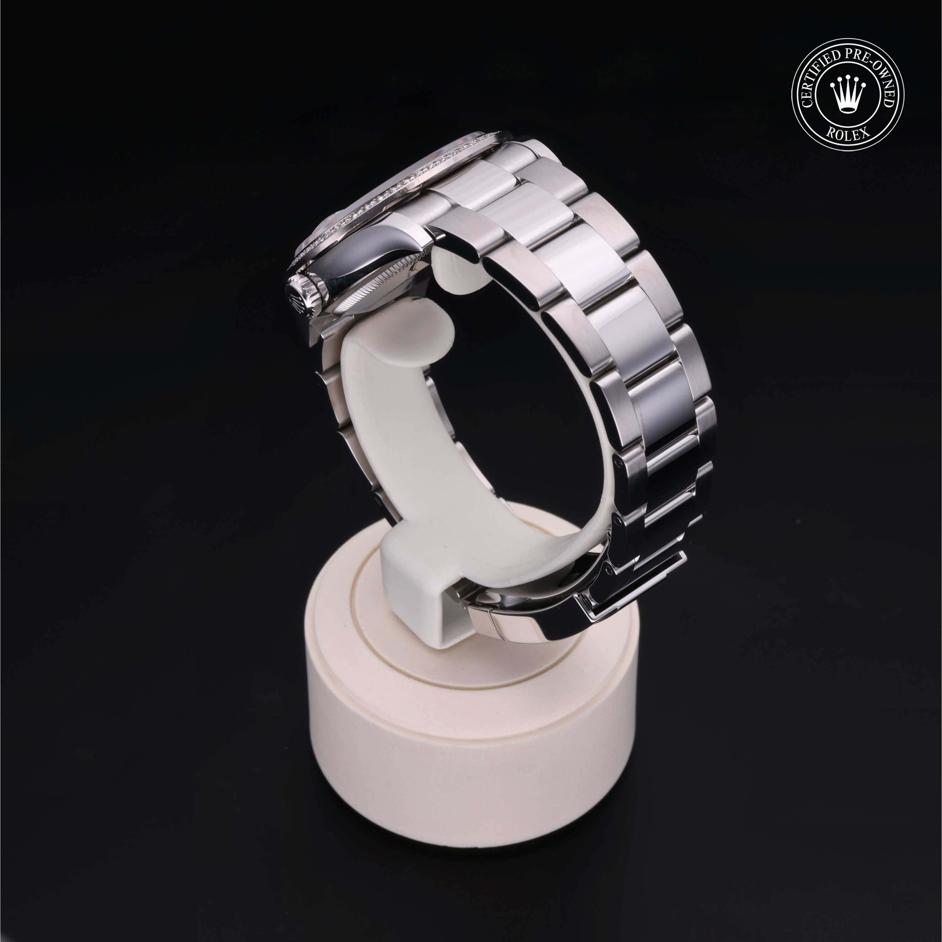 Rolex Certified Pre-owned Datejust M126284RBR-0022 front on black background