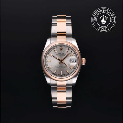 Rolex Certified Pre-owned Lady Datejust M178241-0002 front on black background