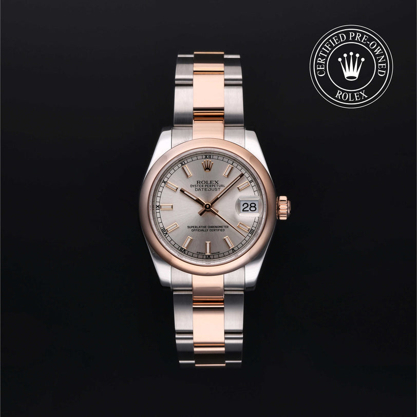 Rolex Certified Pre-owned Lady Datejust M178241-0002 front on black background