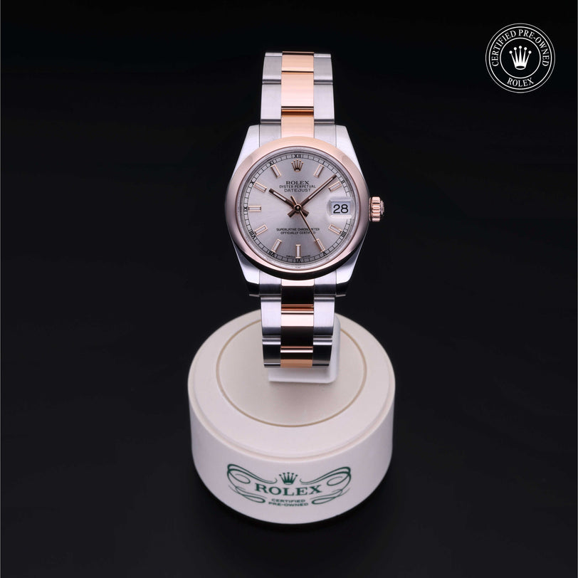 Rolex Certified Pre-owned Lady Datejust M178241-0002 front on black background