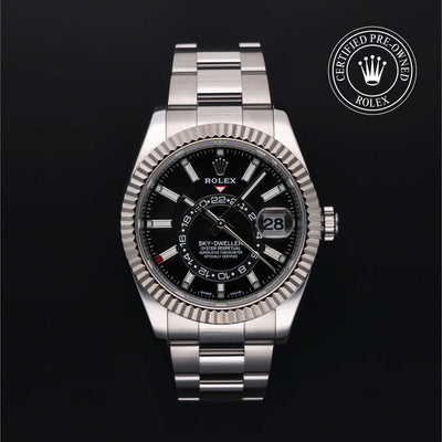 Rolex Certified Pre-owned Sky-Dweller M326934-0005 front on black background