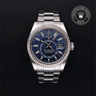 Rolex Certified Pre-owned Sky-Dweller M326934-0003 front on black background