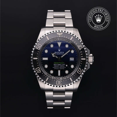 Rolex Certified Pre-owned Sea-Dweller M126660-0002 front on black background