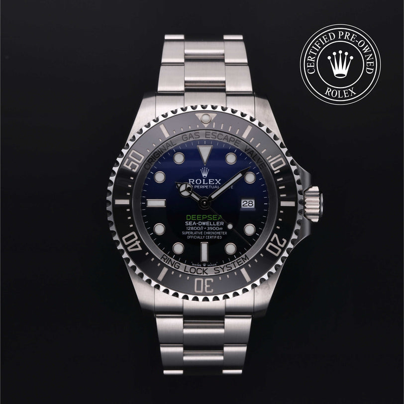 Rolex Certified Pre-owned Sea-Dweller M126660-0002 front on black background
