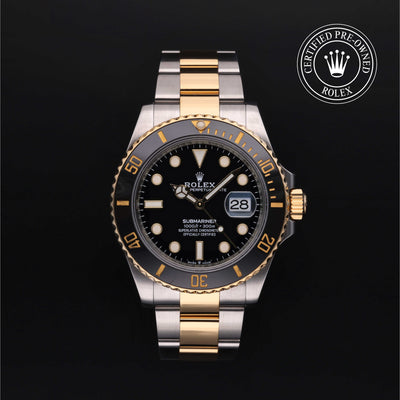 Rolex Certified Pre-owned Submariner M126613LN-0002 front on black background