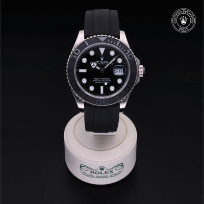 Rolex Certified Pre-owned Yacht-Master M226659-0002 front on black background