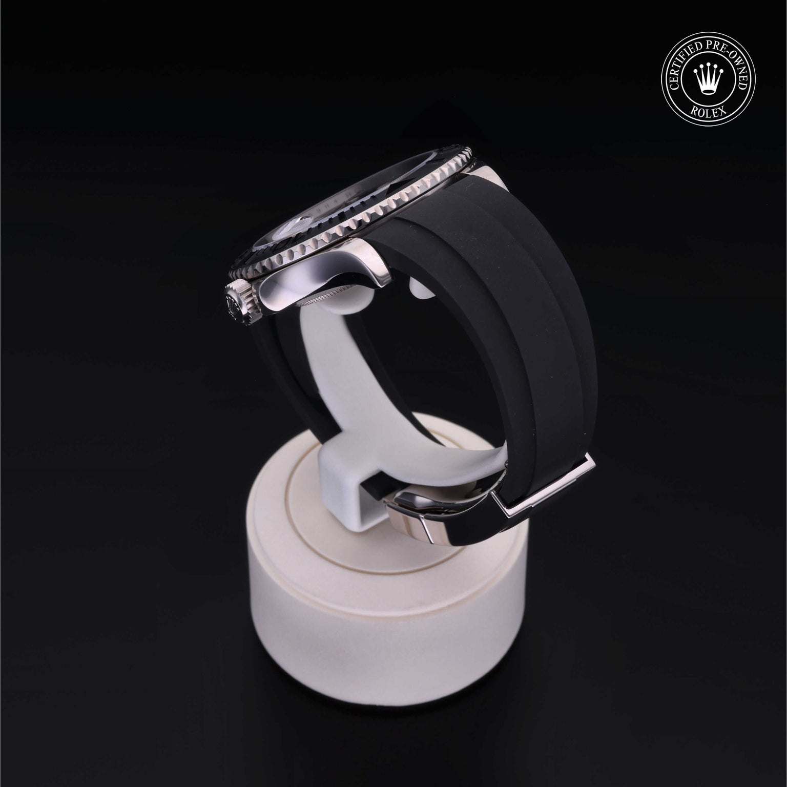 Rolex Certified Pre-owned Yacht-Master M226659-0002 front on black background