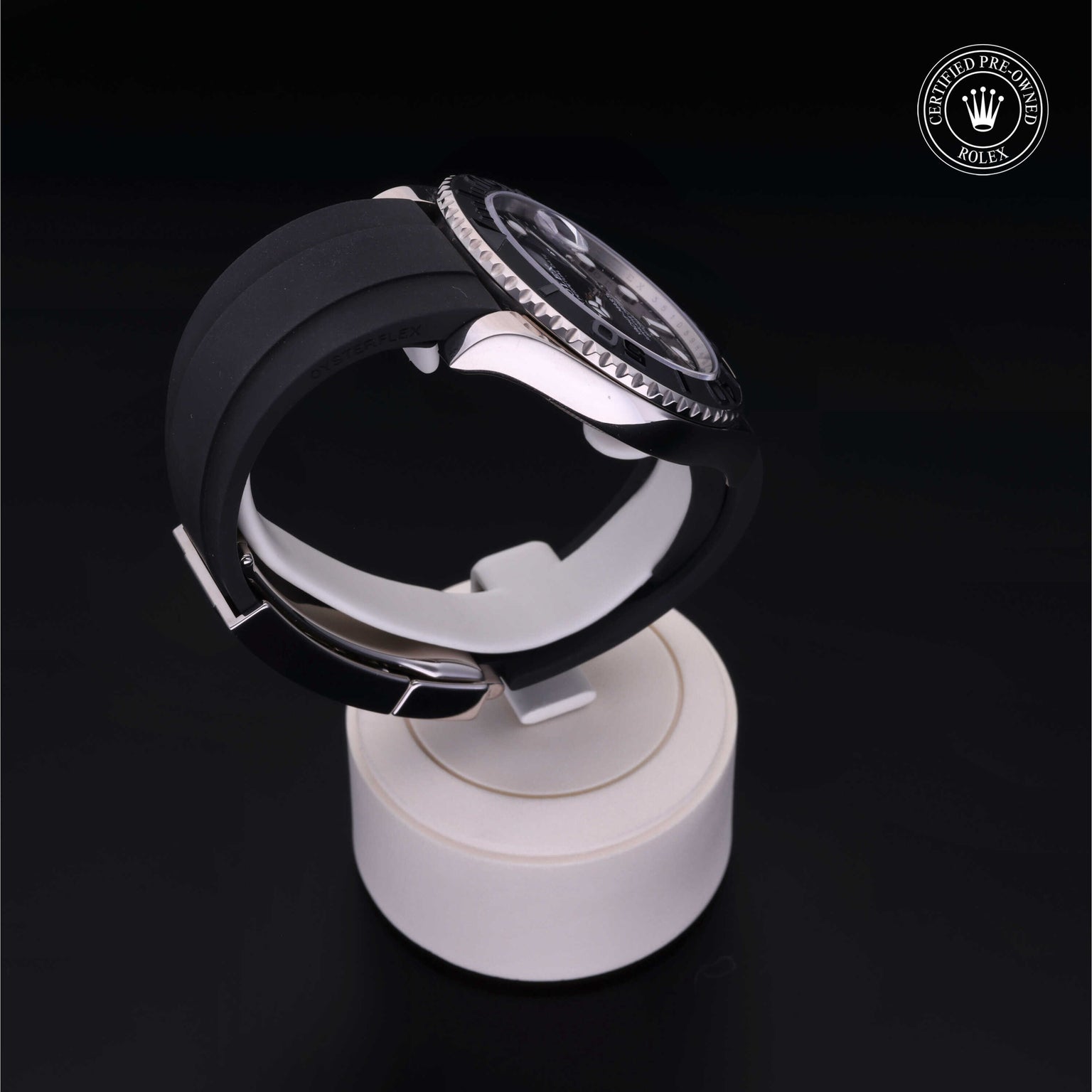 Rolex Certified Pre-owned Yacht-Master M226659-0002 front on black background