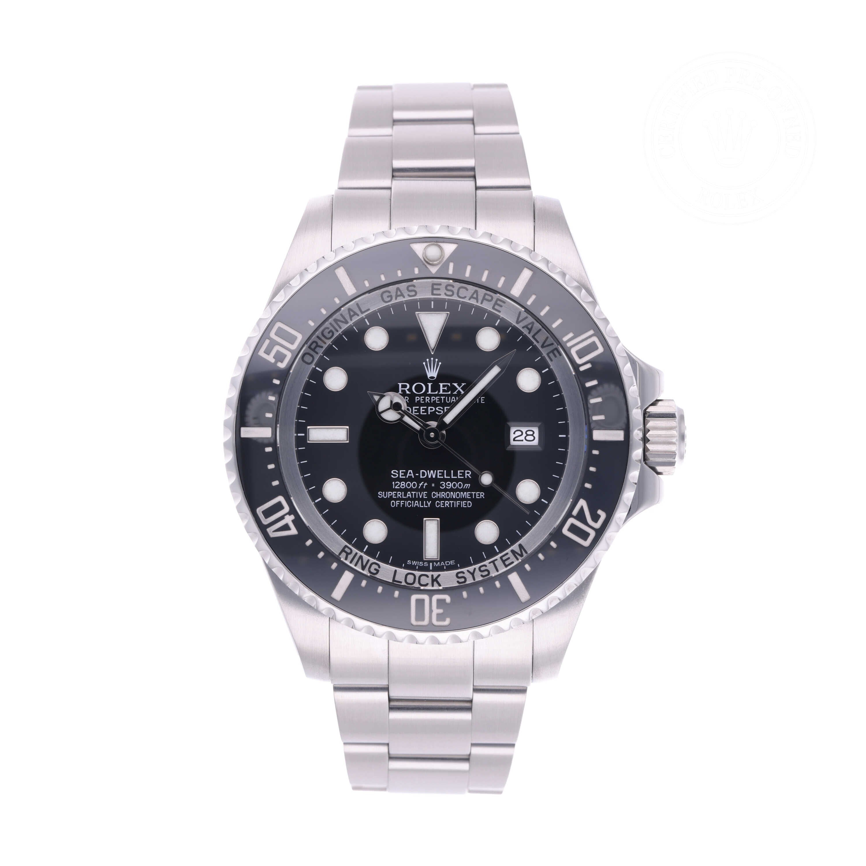 Rolex Certified Pre-owned Sea-Dweller M116660-0001 front on white background