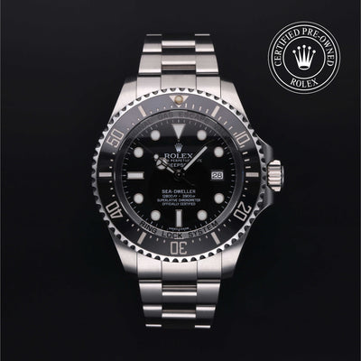 Rolex Certified Pre-owned Sea-Dweller M116660-0001 front on black background