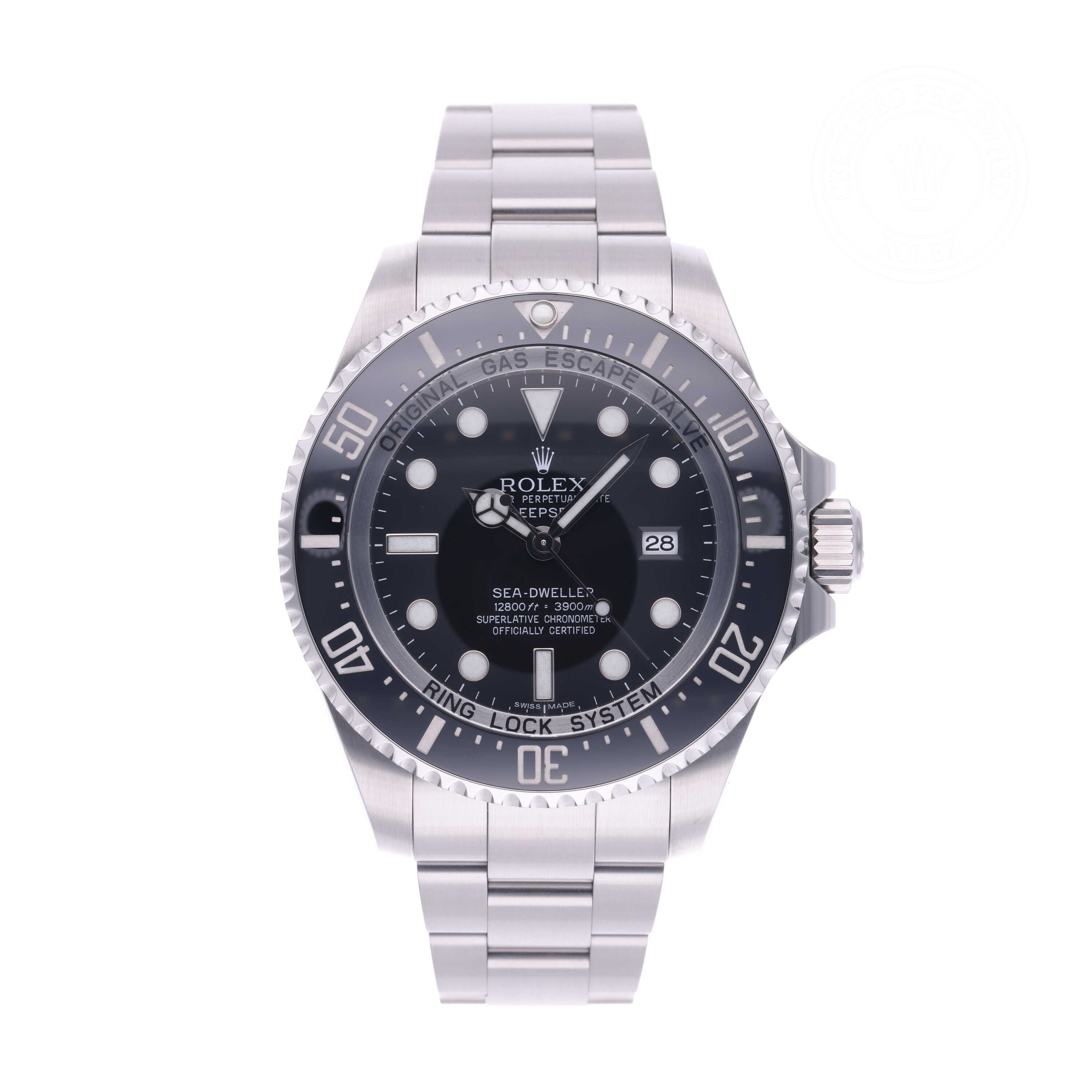 Rolex Certified Pre-owned Sea-Dweller M116660-0001 front on white background