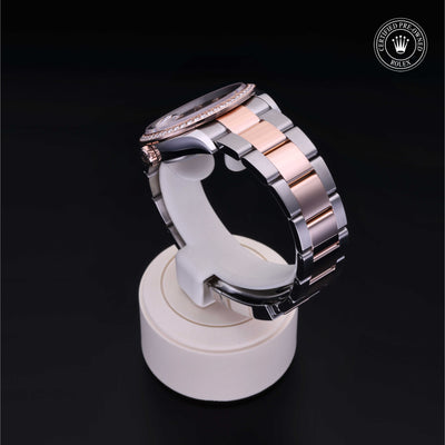 Rolex Certified Pre-owned Datejust M126281RBR-0014 front on black background