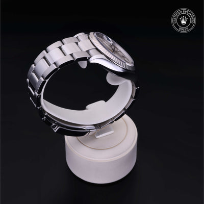 Rolex Certified Pre-owned Datejust M126234-0014 front on black background