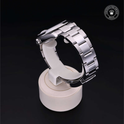 Rolex Certified Pre-owned Datejust M126300-0005 front on black background