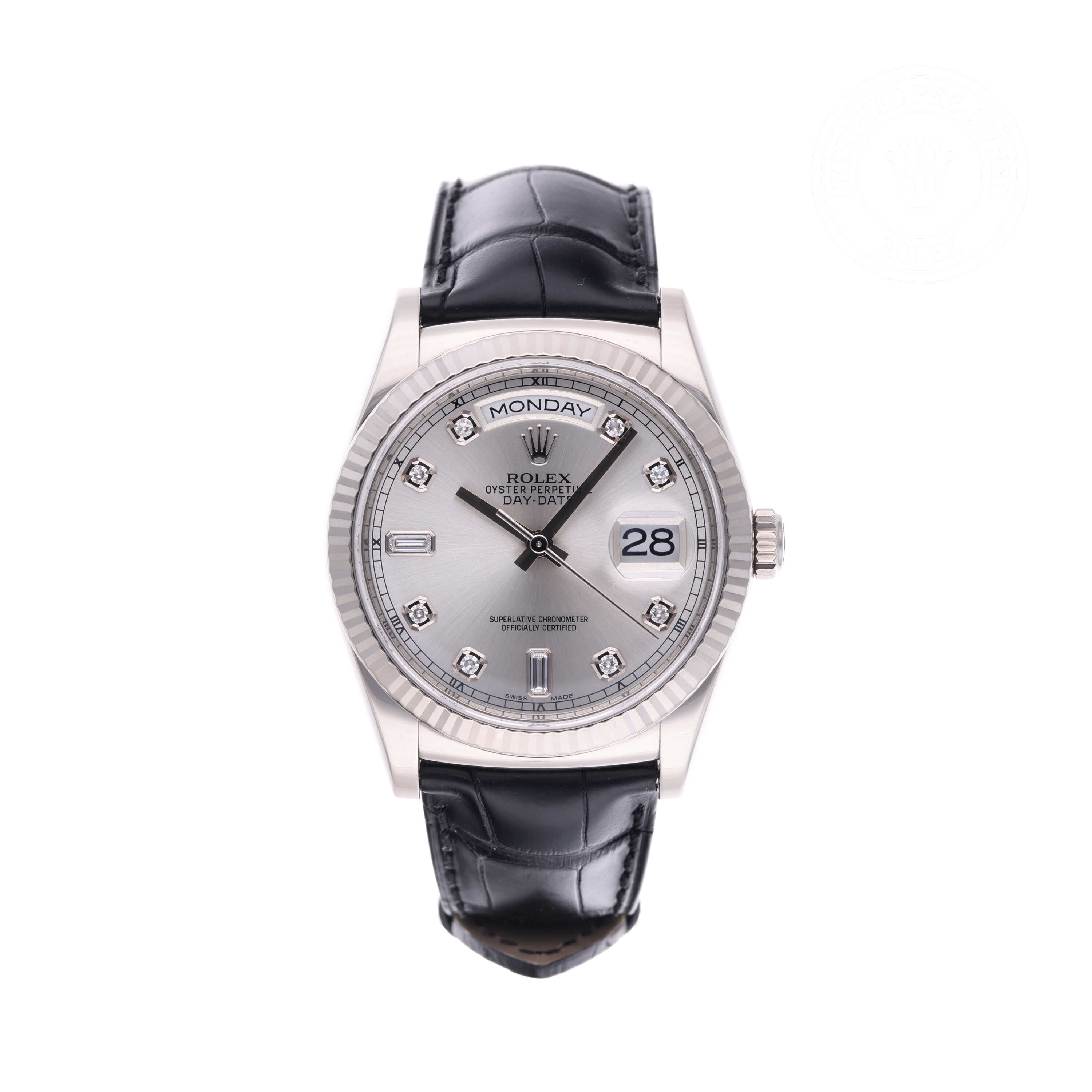 Rolex Certified Pre-owned Day-date M118139-0056 front on white background