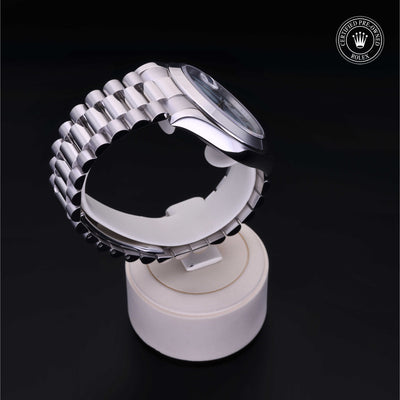 Rolex Certified Pre-owned Day-date M218206-0012 front on black background