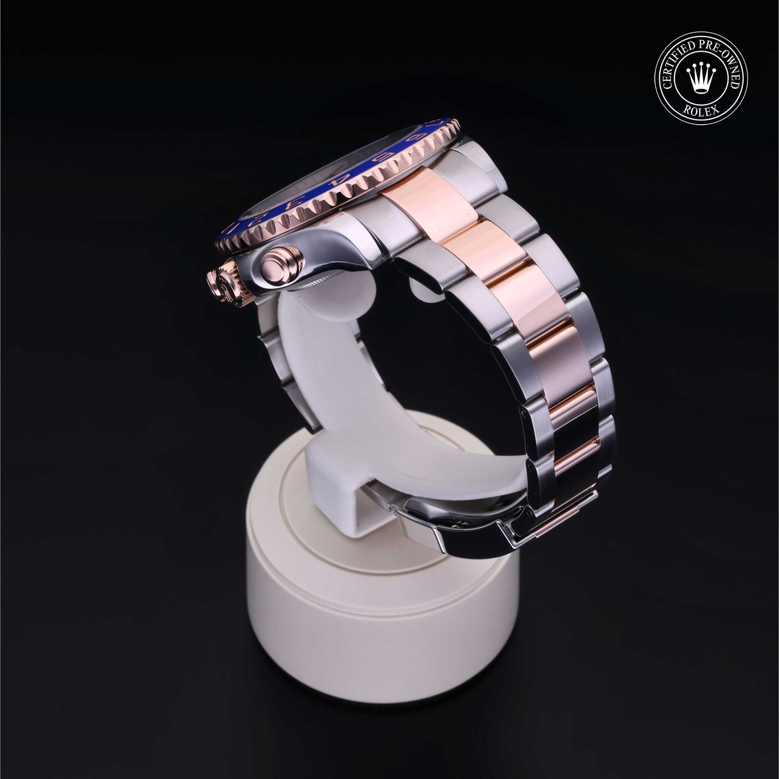 Rolex Certified Pre-owned Yacht-Master M116681-0002 front on black background