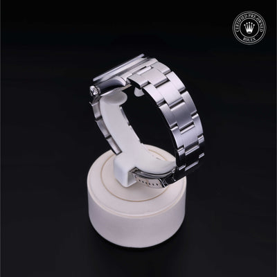 Rolex Certified Pre-owned Oyster Perpetual M67480-0008 front on black background