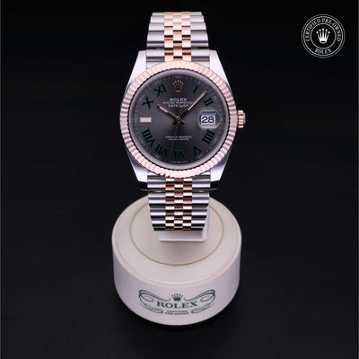 Rolex Certified Pre-owned Datejust M126331-0016 front on black background
