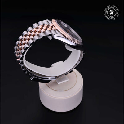 Rolex Certified Pre-owned Datejust M126331-0016 front on black background