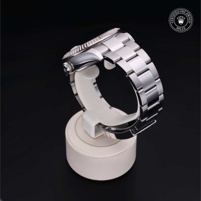 Rolex Certified Pre-owned Sky-Dweller M326934-0001 front on black background