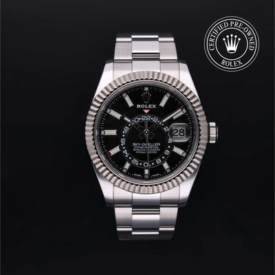 Rolex Certified Pre-owned Sky-Dweller M326934-0005 front on black background