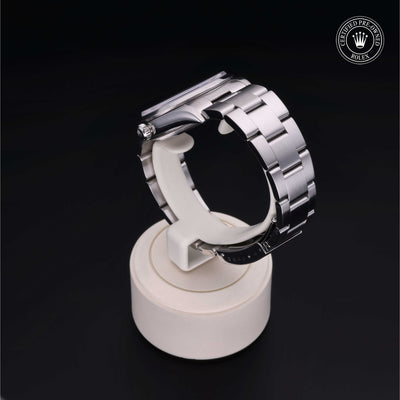 Rolex Certified Pre-owned Air-King M14000-0004 front on black background