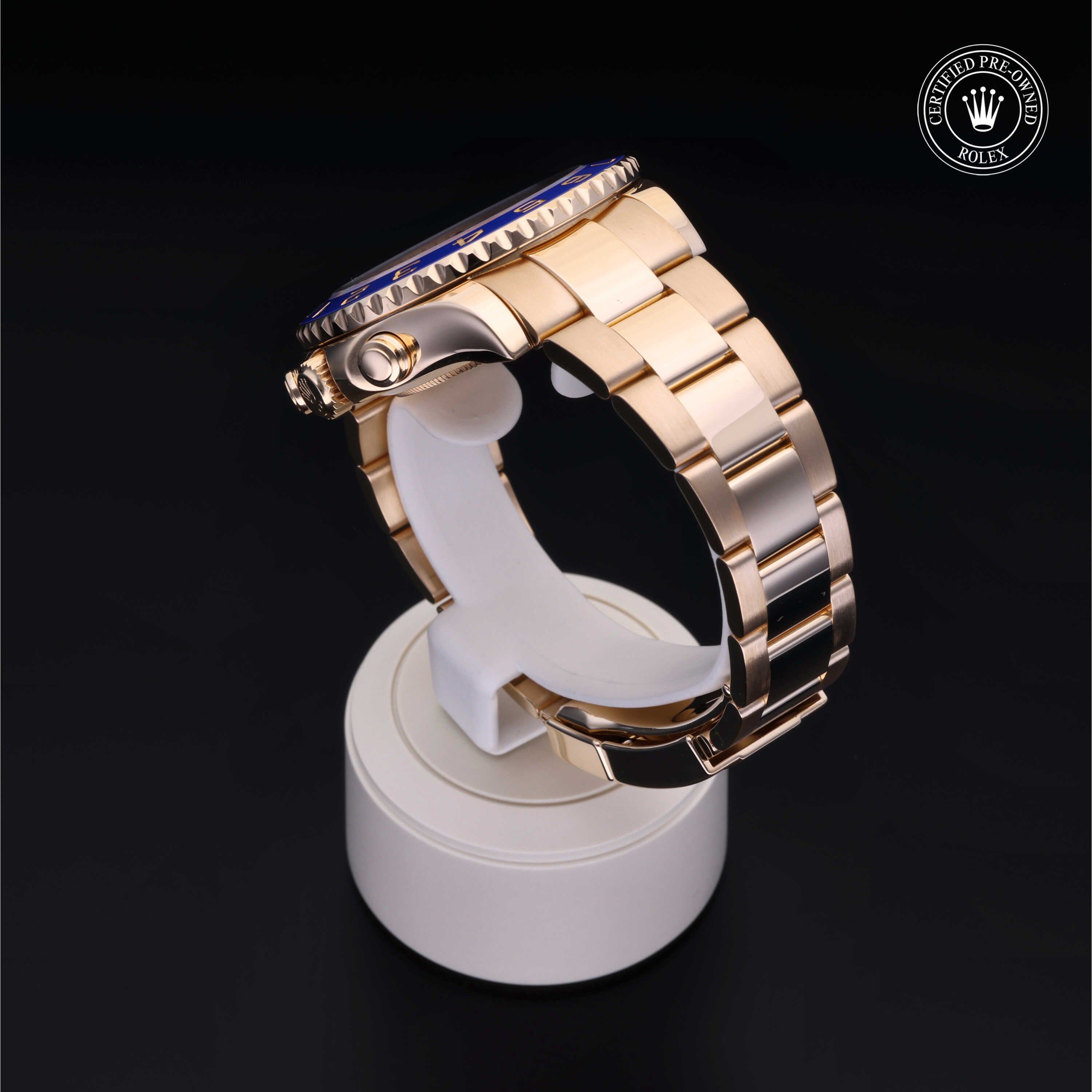 Rolex Certified Pre-owned Yacht-Master M116688-0001 front on black background