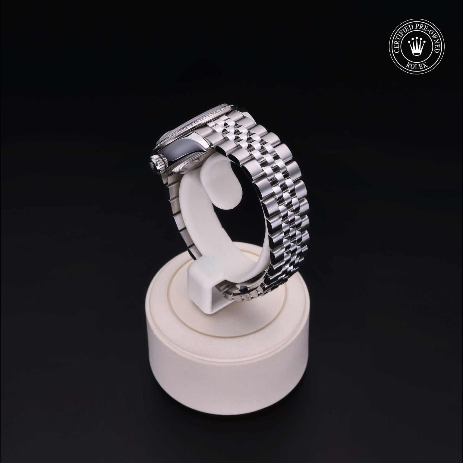 Rolex Certified Pre-owned Lady Datejust M279384RBR-0015 front on black background