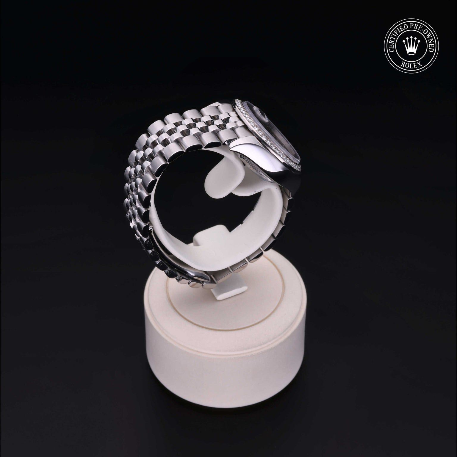 Rolex Certified Pre-owned Lady Datejust M279384RBR-0015 front on black background