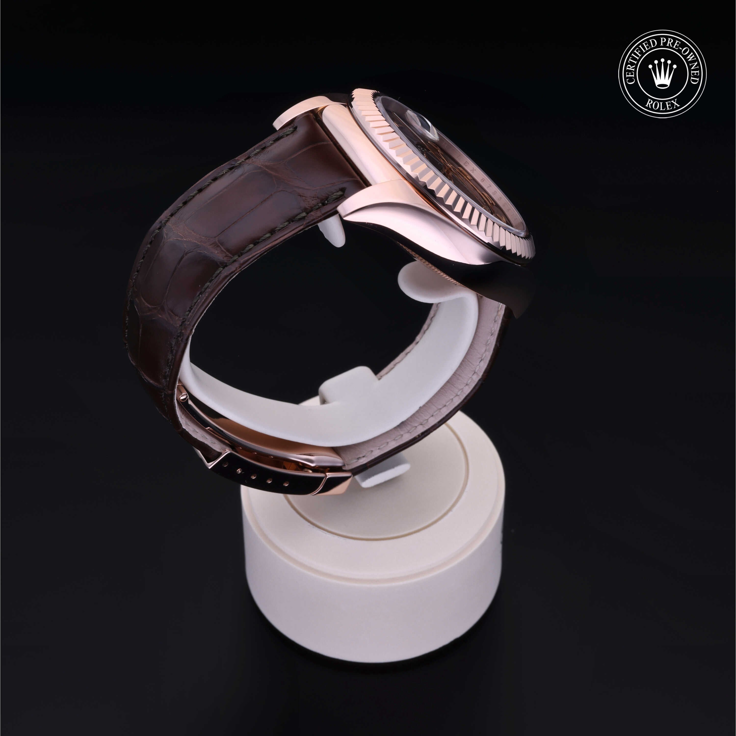 Rolex Certified Pre-owned Sky-Dweller M326135-0001 front on black background