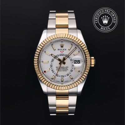 Rolex Certified Pre-owned Sky-Dweller M326933-0009 front on black background