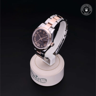 Rolex Certified Pre-owned Lady Datejust M278271-0003 front on black background