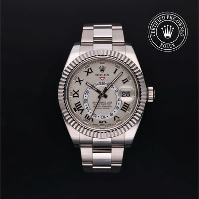 Rolex Certified Pre-owned Sky-Dweller M326939-0001 front on black background
