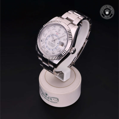 Rolex Certified Pre-owned Sky-Dweller M326939-0001 front on black background