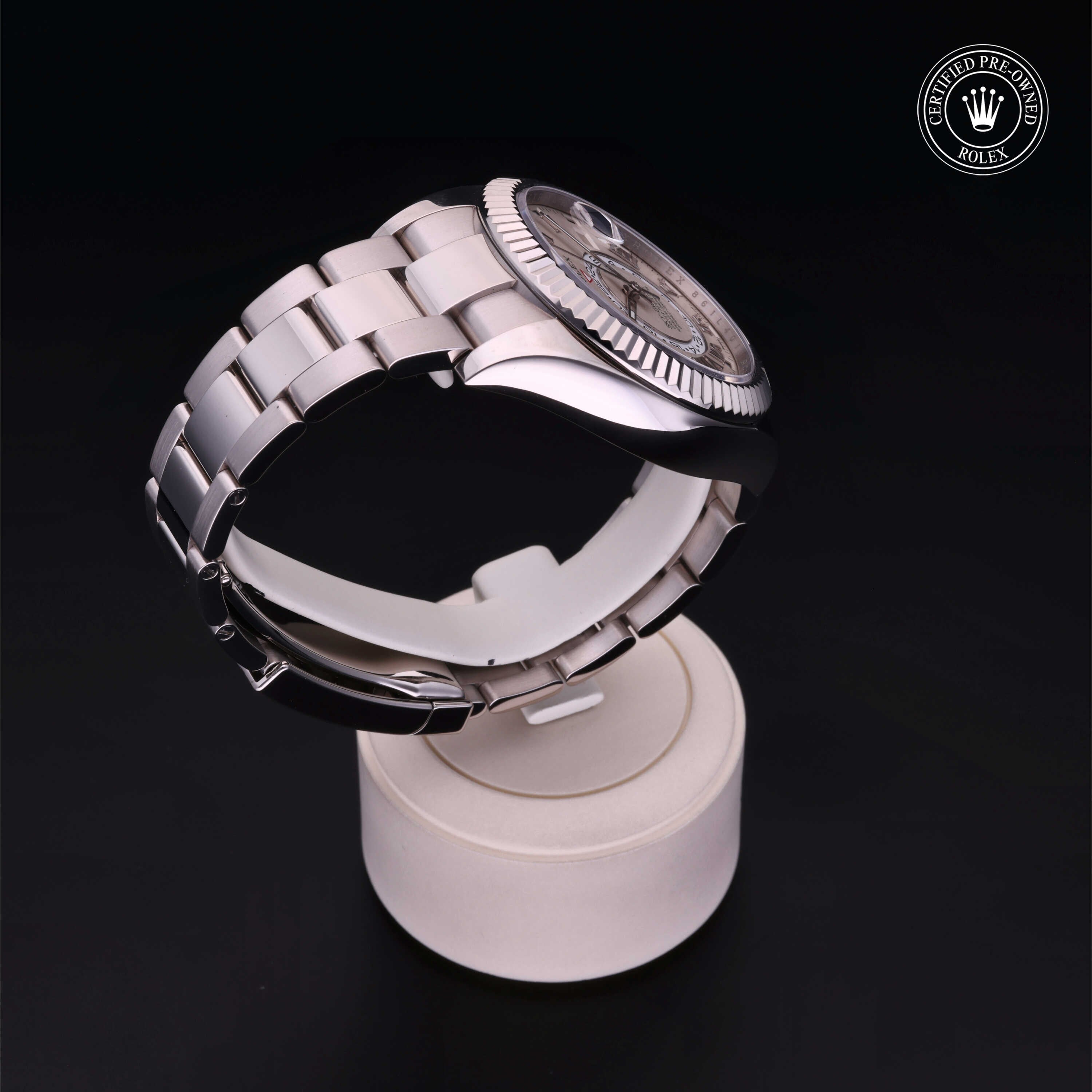 Rolex Certified Pre-owned Sky-Dweller M326939-0001 front on black background