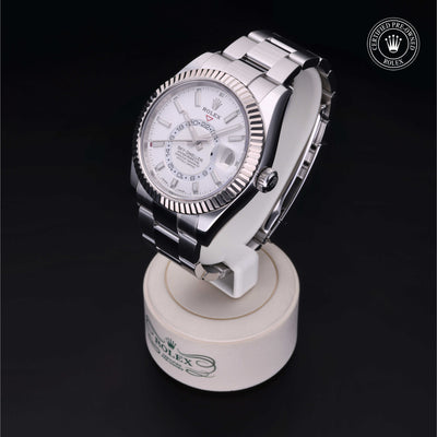 Rolex Certified Pre-owned Sky-Dweller M326934-0001 front on black background