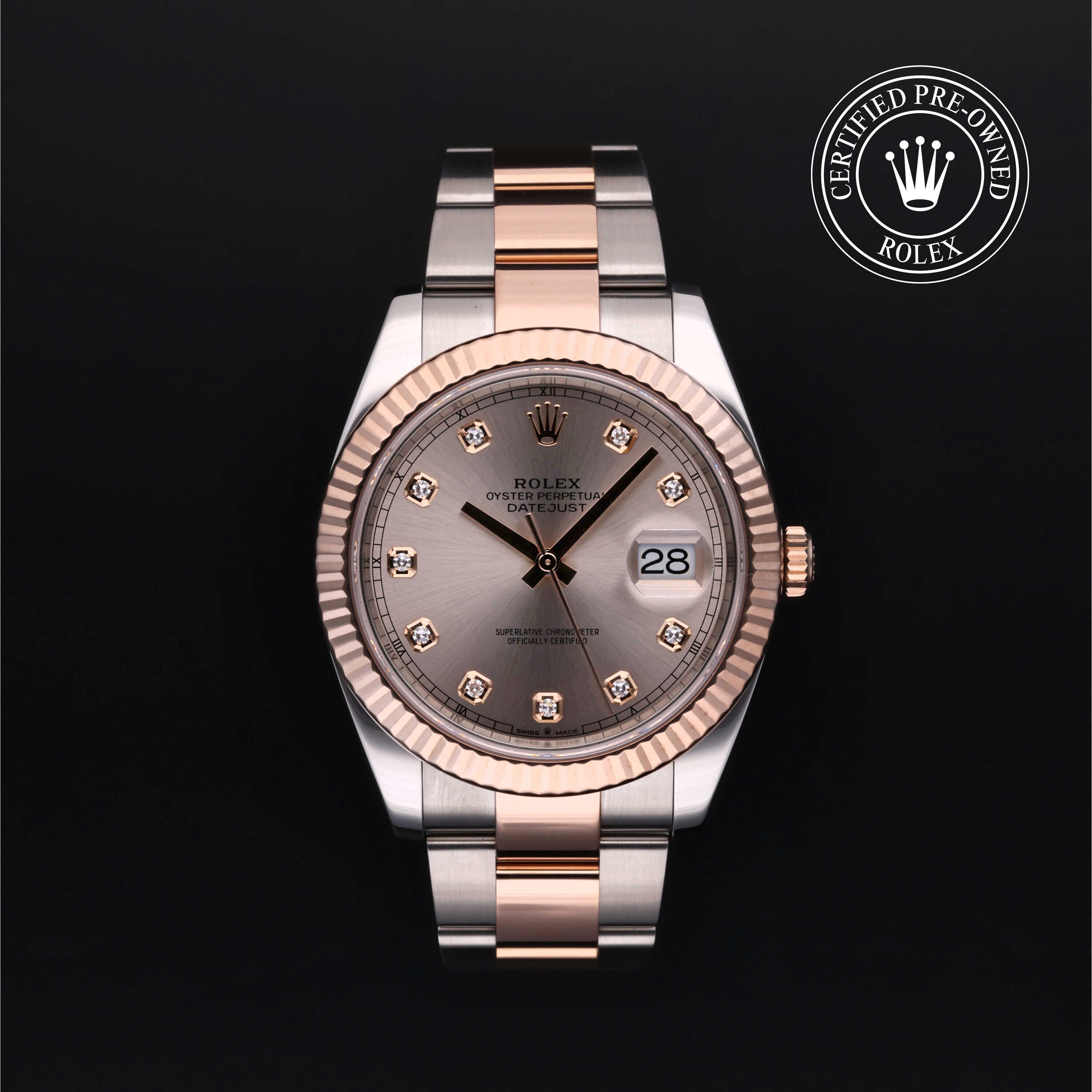 Rolex Certified Pre-owned Datejust M126331-0007 front on black background